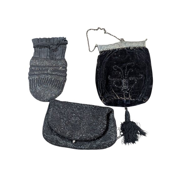 Magid Vintage Beaded Handbags Lot Black Various Styles Handmade Elegant Set - Picture 1 of 10